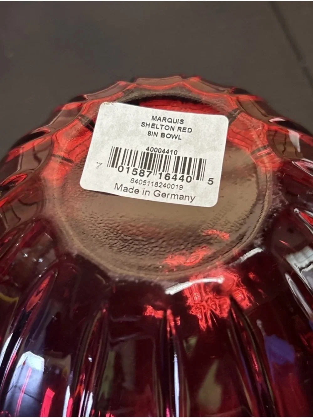 Waterford SHELTON 8” Bowl in Ruby RED Germany Cut Crystal Dish Marquis with Tag